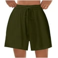 thumbnail image 1 of XIAfhje Shorts For Women Summer Casual Elastic Waist Drawstring Solid Color Shorts Casual Pants Comfy Beach Shorts 2024 Trendy Wide Leg Shorts With Pockets, 1 of 7