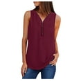 thumbnail image 1 of XIAfhje Summer Tops for Women 2024 Long Sleeve/Short Sleeve/Sleeveless Blouse V-Neck Chiffon Shirt with Zip Casual Tunic Tops Rollable Blouse Tops Trendy Dressy Tops Business Casual Tee Shirts, 1 of 5