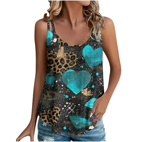 XIAfhje Tank Tops for Women 2024 Eyelet Embroidery Sleeveless T Shirts Scoop Neck Loose Casual Summer Cami Tops Spaghetti Strap Camisole Shirts