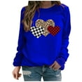 thumbnail image 1 of XIAfhje Valentines Day Sweatshirts Women Plaid Love Heart Tops Vintage Casual Round Neck Long Sleeve T-Shirt Oversized Loose Jumpers Blouse Top Party Evening Wear Going Out Tops, 1 of 3