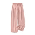 thumbnail image 1 of XIAfhje Wide Leg Trousers for Women Summer Casual Loose Drawstring Elastic High Waisted Straight Leg Pants Elegant Comfort Trousers Lounge Pants Joggers Sweatpants, 1 of 7