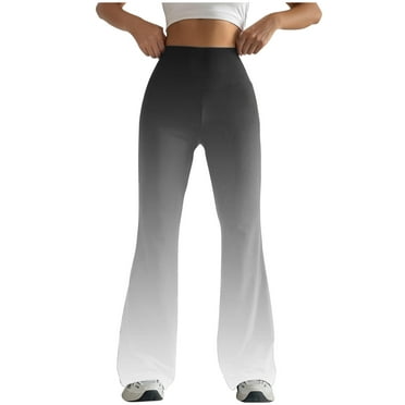 XIAfhje Women Flared Leggings High Waisted Gradient Color Buttery Soft Comfy Tummy Control Trousers Yoga Pants Workout Plus Size Going Out Pants