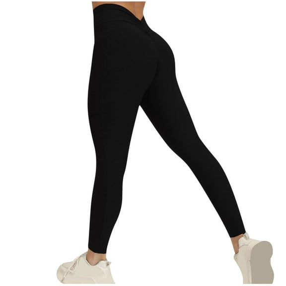 XIAfhje Womens Leggings High Waist Butt Lift Seamless Gym Fitted Fit Solid Color Stretchy Sports Fitness Yoga Pants Activewear with Pockets