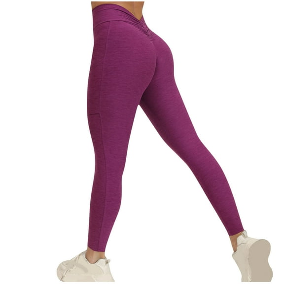 XIAfhje Womens Leggings High Waist Butt Lift Seamless Gym Fitted Fit Solid Color Stretchy Sports Fitness Yoga Pants Activewear with Pockets