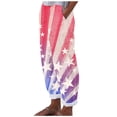 thumbnail image 1 of XIAfhje Womens Linen Pants Summer Straight Leg Pants Casual U.S. Flag Print Pants Comfortable Loose Fit Harlem Pants Trousers Pants Beach Palazzo Pants Baggy Pants With Pockets, 1 of 4