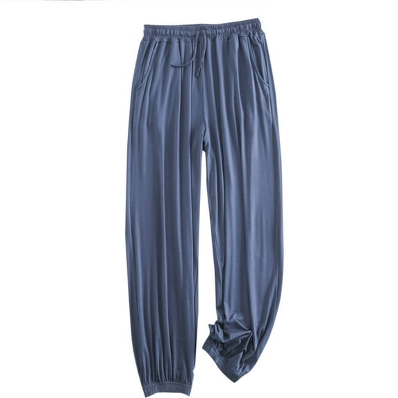 XIAfhje Womens Pants Soft Workout Sweatpants Causal Lounge Pants Fashion Fitness Sport Relaxed Loose Elastic Waist Long Pants Solid Color Casual Wide Leg Trousers Pants