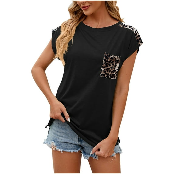 XIAfhje Womens T Shirts Summer Tops Round-Neck Short Sleeve Casual Tee Tops Cute Shirts Solid Color Blouse Summer T Shirt 2024 Basic T-Shirts Work Blouses