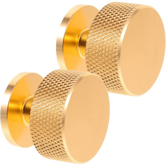 XIBAILI 6  Pack Brushed Gold Knurled Cabinet Knobs Kitchen Cabinet Handles for Drawer, Cupboard and Wardrobe