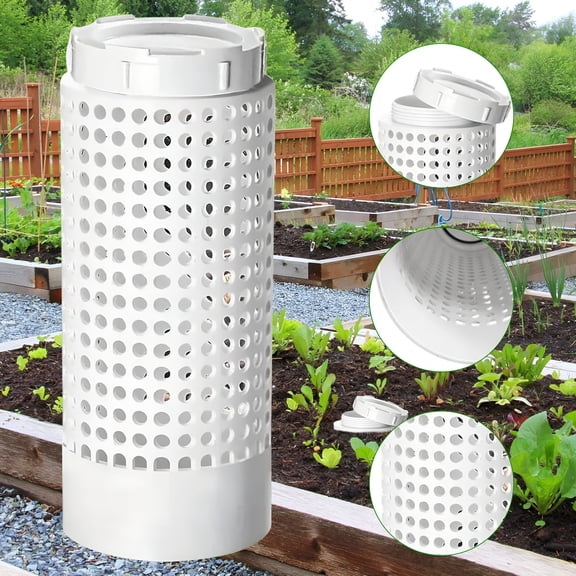 XIBUFE 0.25 Gallon In-Ground Composter,2.95X2.95X8.35In Pvc Outdoor Composting Bin for Raised Garden Beds & Yards