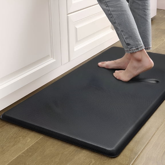 XIBUFE 0.75" Thick Anti Fatigue Mats for Kitchen Floor,Waterproof Non Slip Rubber Kitchen Mats,Memory Foam Black Kitchen Rugs Comfort Standing Mats Anti-Fatigue Kitchen Mats,20"X39"