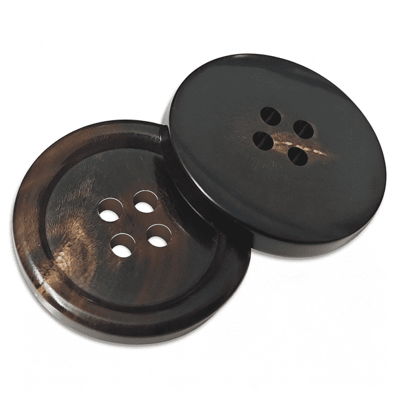 XIBUFE 1 Inch Real Horn Buttons 10PCS Large Sewing Buttons for Coat,Blazer,Suit,Overcoat,Winter Coat,Jacket,Genuine Natural Brown Buffalo Horn Buttons for Men,Women (25mm,Brown)