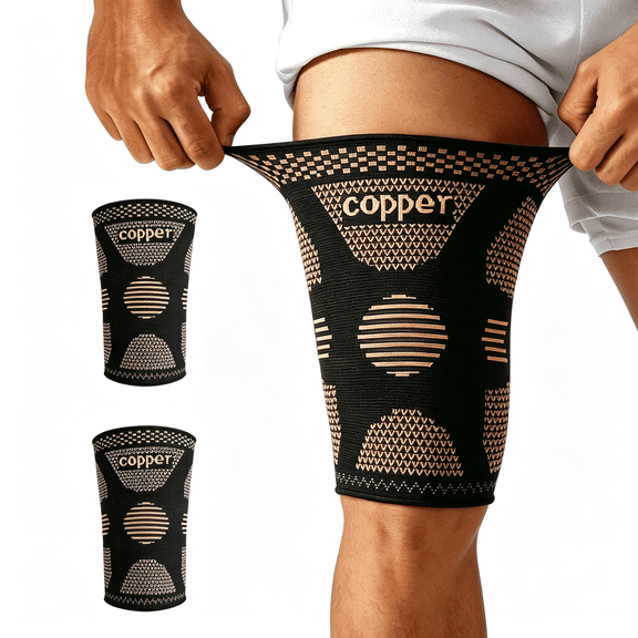 XIBUFE 1 Pair Thigh Compression Sleeve,Hamstring Compression Sleeve for Men and Women,Thigh Brace for Sciatica Pain Relief,Pulled Muscle Relief,Leg Injury,Workout (Brown,Large)