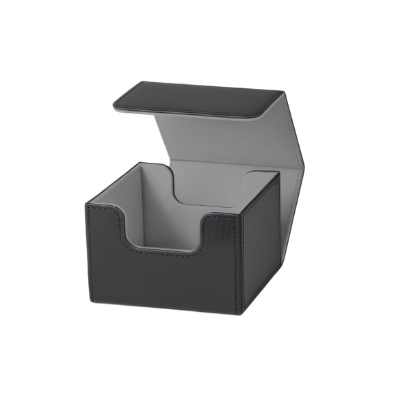 XIBUFE 1 Piece Leather Deck Card Box for Collectible Playing Cards, Compatible with Commander Decks