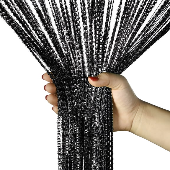 XIBUFE 1 X 2M Door String Curtain Beaded Room Divider Wall Panel Fringe Window Beaded Crystal Tassel Screen for Wedding Home Decoration Beaded Curtains for Doorways