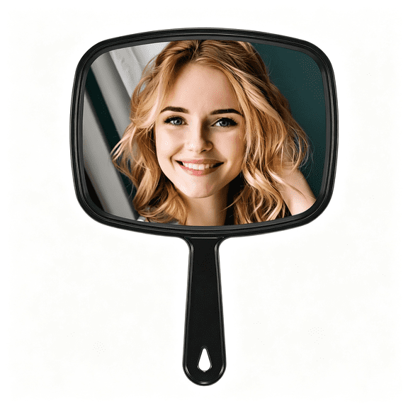 XIBUFE 10.3"L X 7.4"W Hand Mirror,Handheld Mirror with Handle for Salon-Hand Mirror