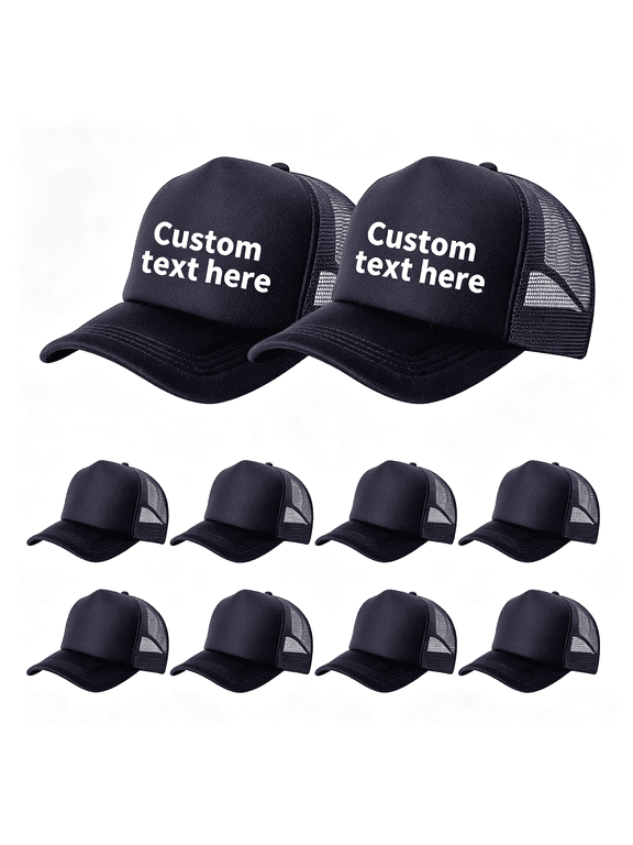 10 Pack of Blank Trucker Hat Bulk Men and Women Hats Bulk DIY Graffiti Mesh Hat Hot Stamping Hats,DIY Friendly Bulk Purchase black trucker hat bulk