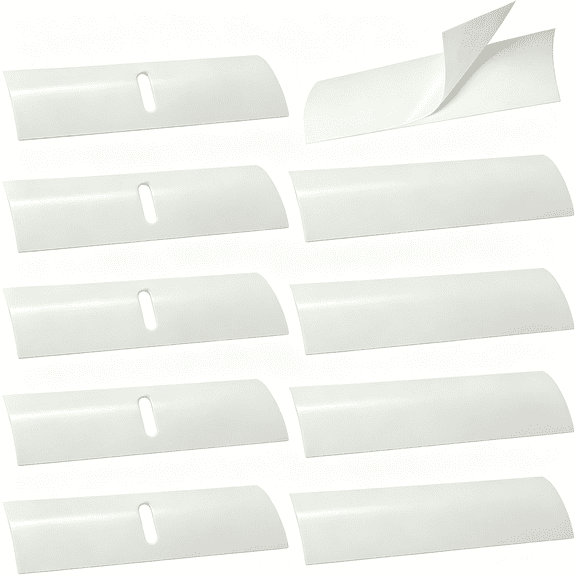XIBUFE 10 Pcs Horizontal Blinds Replacement Slats, White 1"Vinyl Mini Horizontal Blind Repair Tabs,Blind for Horizontal Blinds Replacement Slats(1"W X 3" L),Five with String Holes, Five without