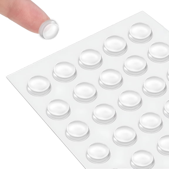 XIBUFE 100Pcs Cabinet Door Bumpers Self Adhesive Silicone Pads, Soft Close Drawer Buffer, Clear Furniture Protectors Sound Dampening Shock Absorber for Kitchen Cupboard Furniture
