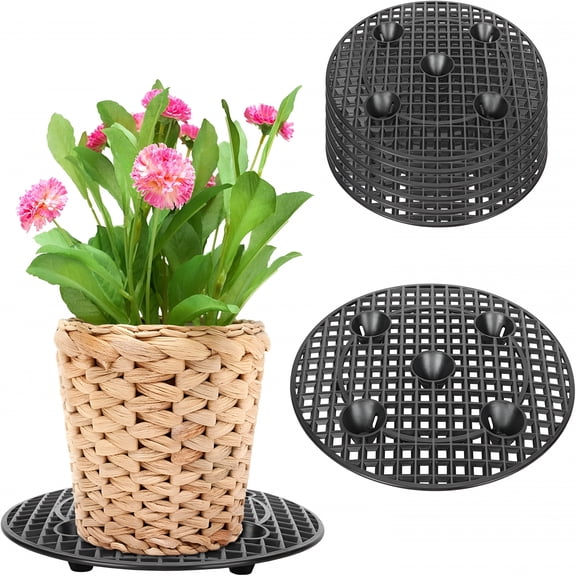 XIBUFE 10Pcs Planter Stands Indoor Outdoor, 11.8in Plant Level Pot Elevator, Plastic Planter Holder Riser for Patio & Deck Floor Protector