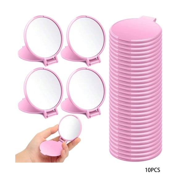 XIBUFE 10Pcs Portable Mini Folding Makeup Mirror 2 75 X 2 44 Fashionable White Battery Free Suitable for Travel&On the Go Grooming Compact Bulk Mirro Compact Mirror Bulk
