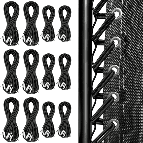 XIBUFE 12 Cords Zero Gravity Chair Replacement Cord,Antigravity Chair Replacement,Universal Repair Cord Kit for Repairing Zero Gravity Chair Gravity Chair Replacement Cord(Black)