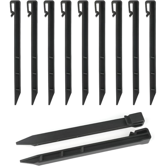 XIBUFE 12 Pcs 24.5cm Heavy Duty Metal Landscape Edging Stakes - Rust Resistant Garden Anchors for Lawn, Flowerbeds, Landscaping, Yard Borders, Outdoor Projects