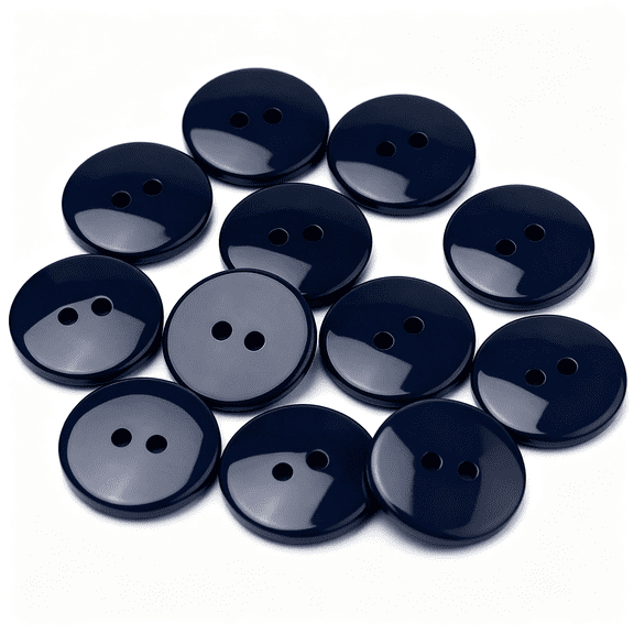 XIBUFE 12 Pcs Sewing Buttons, 2-Hole Round Resin Buttons, Navy Blue, 12.5mm(1/2") 12 Pcs Pack navy blue buttons