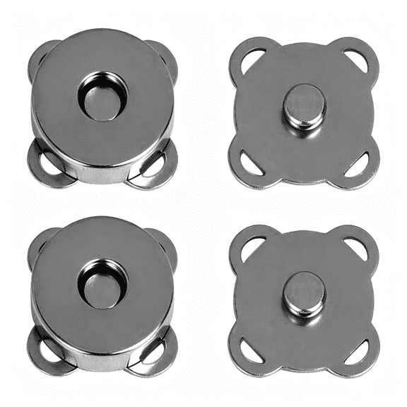 XIBUFE 12 Sets Magnetic Snaps Buttons Sew in Magnetic Plum Bag Clasps Button Snaps for Purses Handbag Clothes Scrapbooking Closure Fastener Sewing Craft DIY (15mm) (Black)