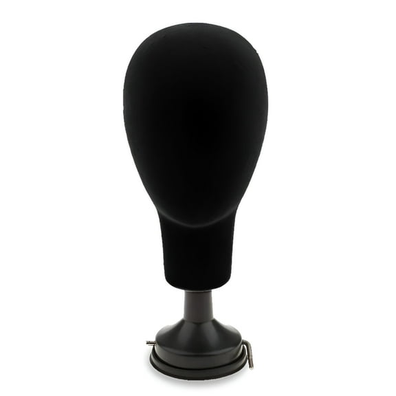 XIBUFE 14 Inch Wig Head Mannequin with Stand, Black Canvas Block Head for Styling, Cutting, Display, and Salon Use
