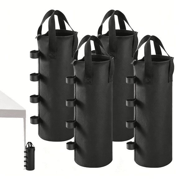 XIBUFE 140 Lbs Top Zipper Sand Bags for Canopy Legs,Canopy Weights Set of 4,Extra Large Sand Bags for Weights,Pop Up Canopy Tent,Gazebo,Carport,Rv Awning,Outdoor Sun Shelter (Without Sand)