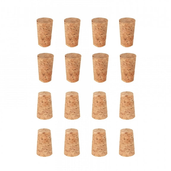 XIBUFE 16 Pack Soft Wood Corks - Tapered,Leak-proof,Reusable - for Wine Bottles and DIY Crafts