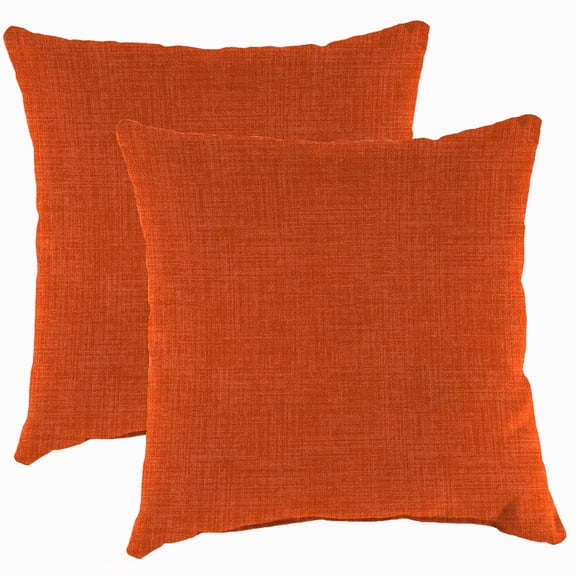 XIBUFE 17" X 17" Celosia Praline Rust Crosshatch Square Outdoor Throw Pillow (2 Pack)