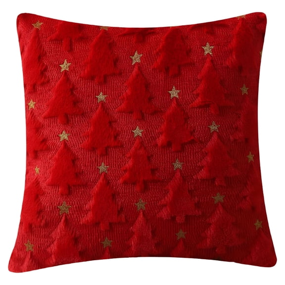 XIBUFE 18X18 Inch Christmas Throw Pillow with 3D Embroidered Tree Design,Winter Holiday Couch Pillow for Living Room and Cozy Bedroom Decor Winter Decor