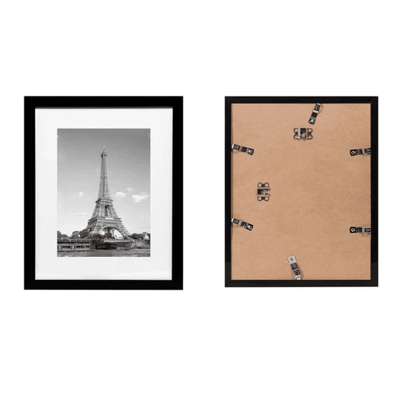 XIBUFE 1Pc 11X14 Inch Black Pvc Photo Frame with Glass,Mat&Backboard,Diy Picture Frame for Wall Display&Tabletop Decoration,Suitable for Photos,Artwork,Memories