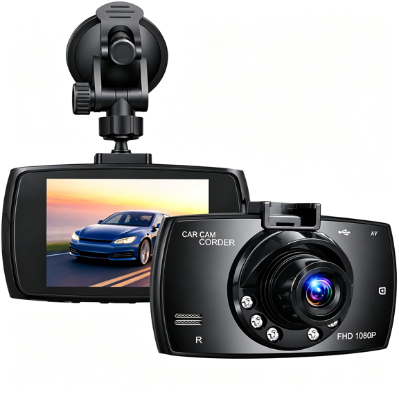 XIBUFE 2.4-Inch 1080P High-Definition Dash Cam for Cars with Super Night 24-Hour Video Recording,120 Large Wide-Angle,G-Sensor Parking Monitoring Loop Video Motion Detection