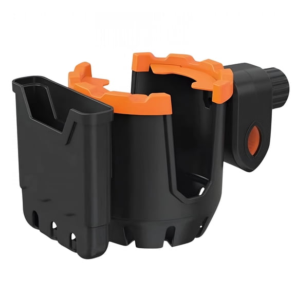 XIBUFE 2-In-1 Cup Holder with Phone Mount for Stroller,Bike,Wheelchair,Walker,Scooter-Universal Adjustable Clamp Cup Holder for Stroller Fits 0.55-1.7"