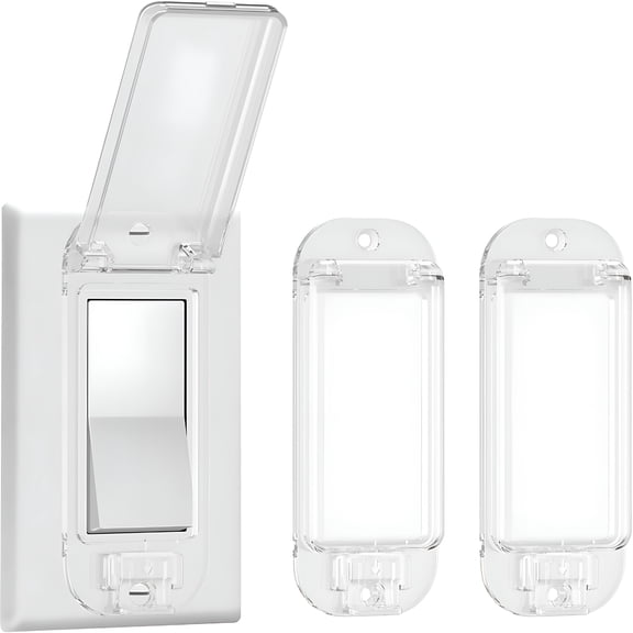 XIBUFE 2 Light Switch Guard Cover, Baby Proof Wall Switch Cover Guard for Rocker Light Switch Protects Your Lights Or Circuits from Being Accidentally Turned on Or Off