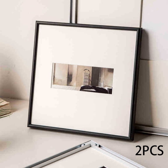 XIBUFE (2 Pack)-8X10 Picture Frame-Black Front Loading Float Frame Wall Or Tabletop Photo Frame-Floating Picture Frames