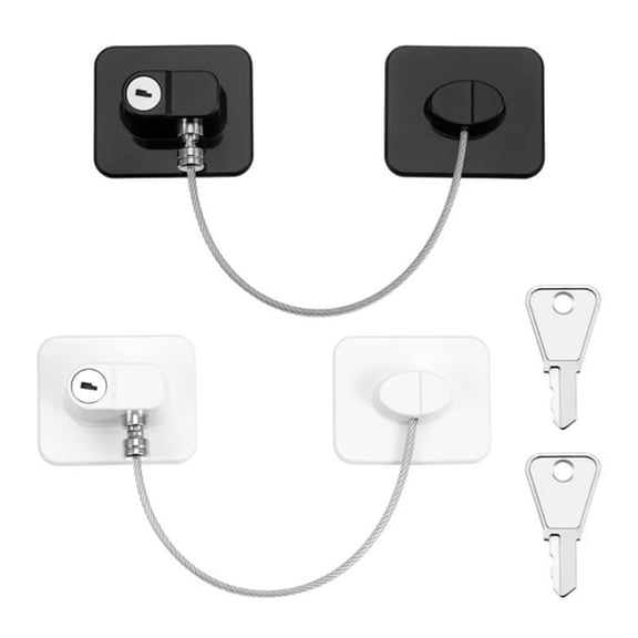 XIBUFE 2 Pack Cabinets Lock with Keys,Refrigerator Lock Freezer Lock for Toddler,Child,Adult,Multi Purpose Baby Kid Safety Deep Freezer Fridge Lock with a Key