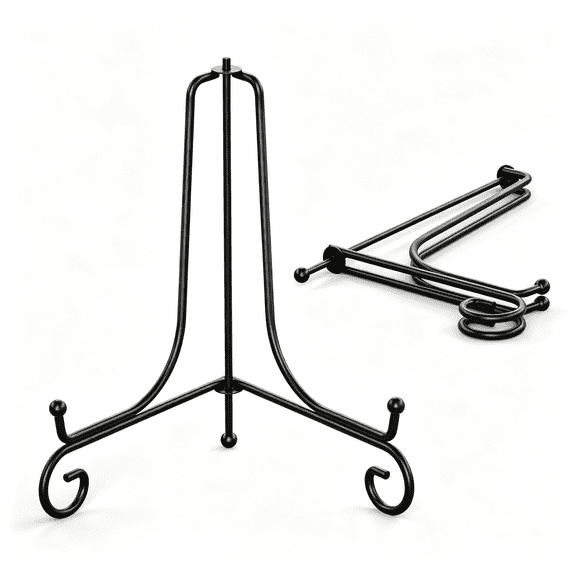 XIBUFE 2 Pack Plate Stands for Display-6 Inch Plate Holder Display Stand + Metal Easel Stand for Picture Frame,Decorative Plates,Book,Photo,Collectibles (4 Pack)