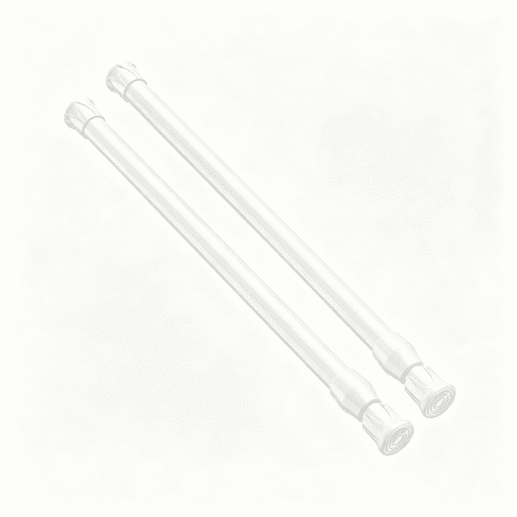 XIBUFE 2-Pack Spring Tension Rod,Adjustable 17-28 Inches,No Drilling White Small Curtain Rod Ideal for Small Windows,Lockers,Kitchen & Wardrobes,2-Pack No Drilling Tension Curtain Rods