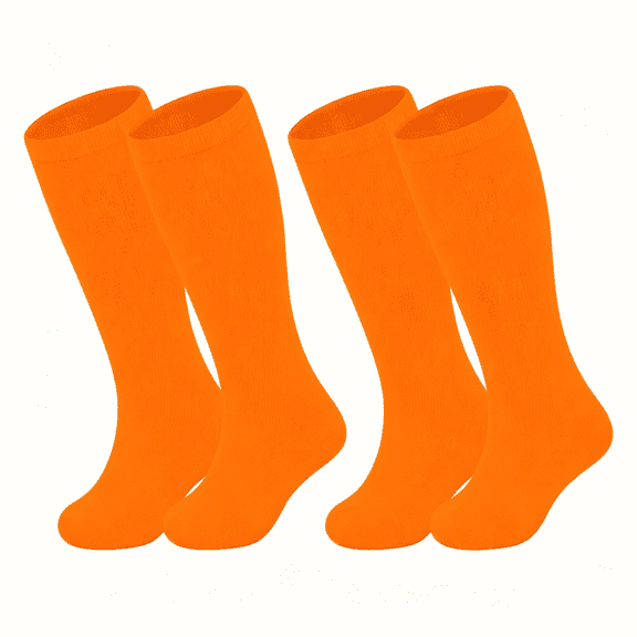 XIBUFE 2 Pairs Toddler Soccer Socks Kids Baseball Socks Youth Boys Girls Softball Football Accessories Knee High Team Sport Football Toe Protect Socks