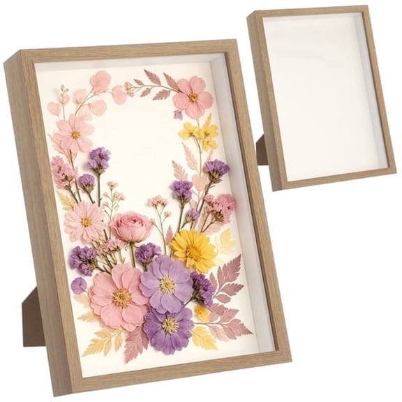 XIBUFE 2 Pcs Shadow Box Frame Set,11.4 X 8 in Large Wooden Shadow Boxes,Display Case for Dried Flowers Memorabilia Medals Photos,Wall Tabletop Decor for Home Office