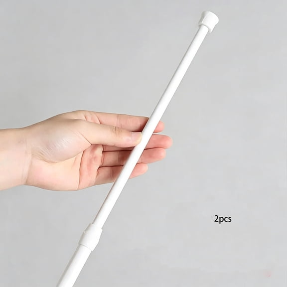 XIBUFE 2 Pcs Small Tension Rod 12-20 Inch Spring Rod,Tension Rod,Small Tension Curtain Rod,Short Thin Tension Rods,Mini Tension Rods for Closet,Cabinets,Cupboard,Drawers,White