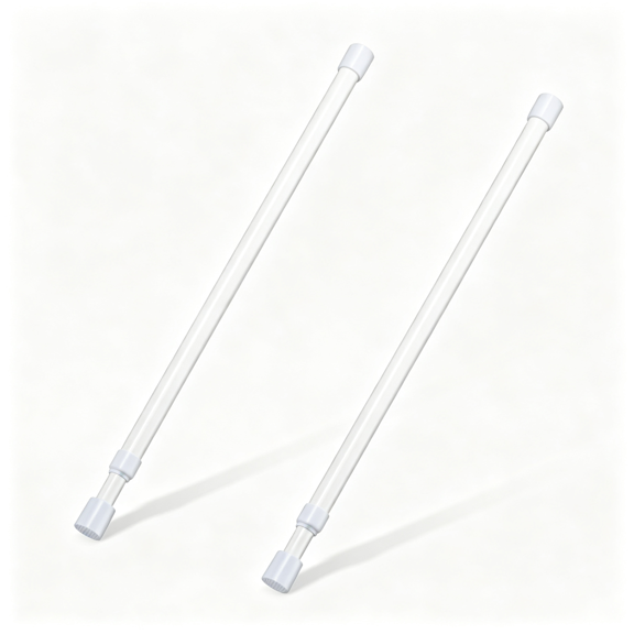 XIBUFE 2 Pcs Small Tension Rod 16-28 Inch Spring Rod,Tension Rod Spring Tension Rod,Small Tension Curtain Rod,Mini Tension Rods for Closet,Cabinets,Cupboard,Drawers,White