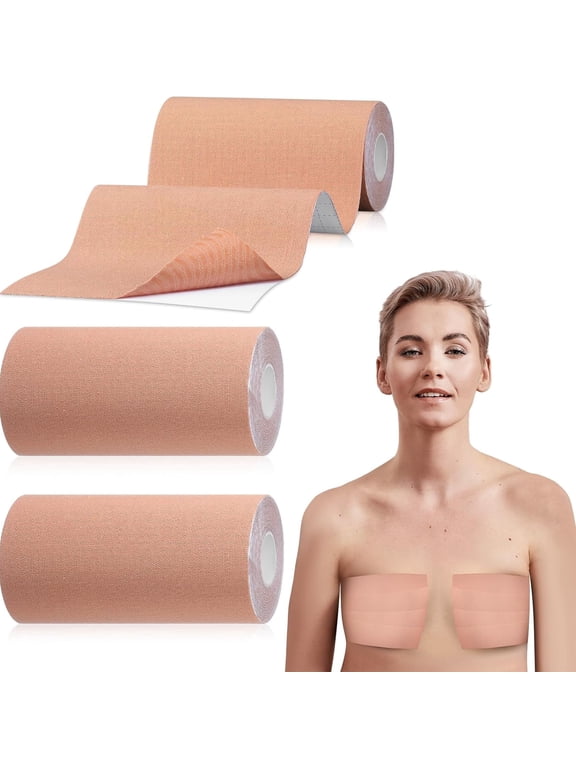 2 Rolls Wide Trans Ftm Binder Tape for Chest Binding Adhesive Trans Chest Tape Flat for Transgender Breast Boob Boob Tape for Secure Hold