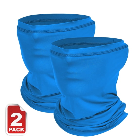 XIBUFE 2 pack Light Blue Neck Gaiter Bandana Face Mask: Sun Cooling Scarf Gator Cover Head for Men Women Sun Cooling Bandana