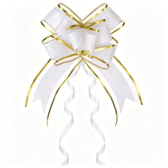 XIBUFE 20 PCS Large White Gift Bows, 6 inches Pull Bows for Gift Wrapping, Wedding, Christmas, BirthdayValentine's Day, Presents, Flower Basket,Easter white bows for gift wrapping