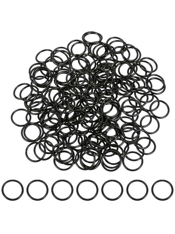 200 Pcs Open Jump Rings, 16mm Split Metal O Ring 1.5mm Thick Keychains Connector Ring for Jewelry Making DIY Necklaces Bracelet Earrings Craft Making, Deep Black