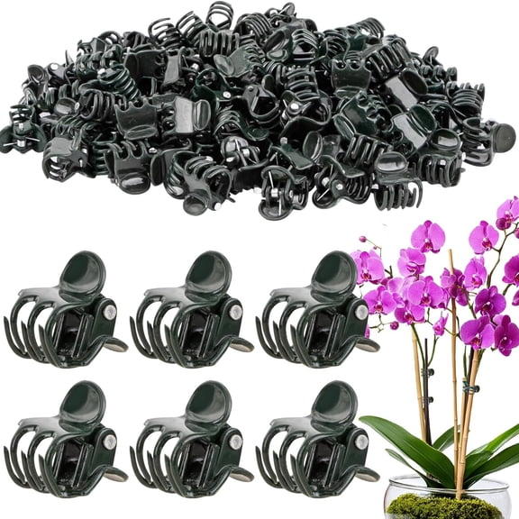 XIBUFE 200 Pcs Plant Support Clips Plant Clips for Climbing Plants Tomato Clips for Climbing Plants Indoor Orchid Trellis Vine Stem Training
